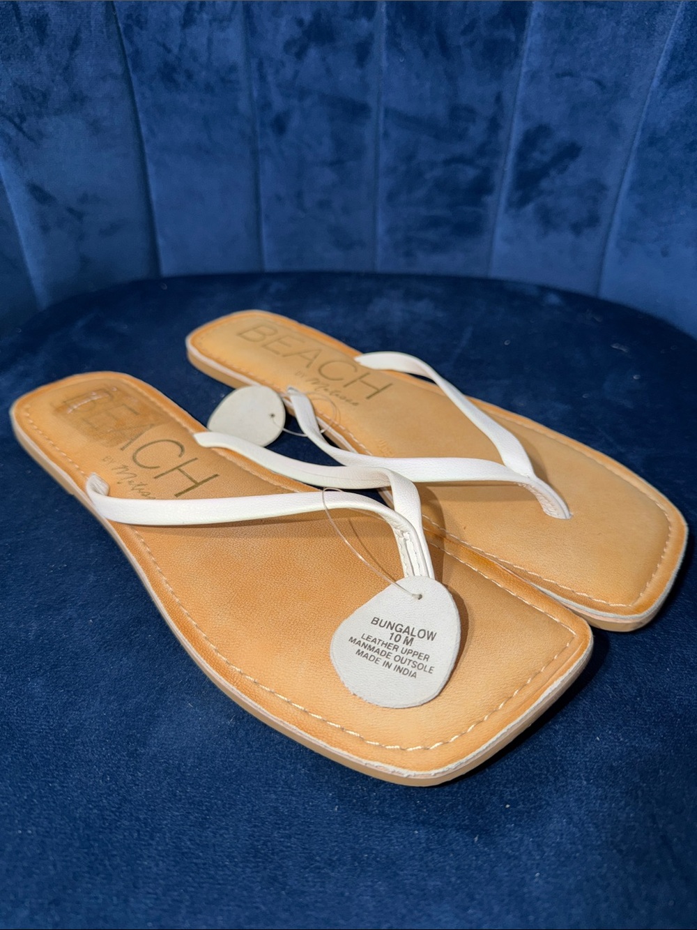 Beach by Matisse White Bungalow Leather Flip Flop Sandals Women’s Size 10